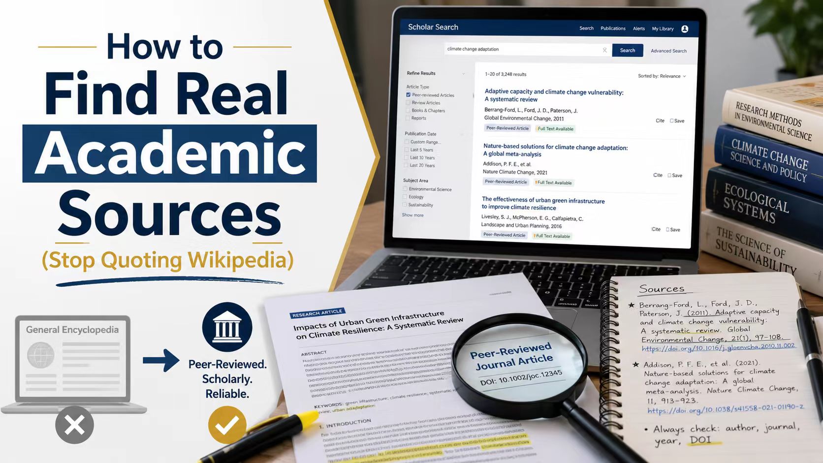 How to Find Real Academic Sources (Stop Quoting Wikipedia)